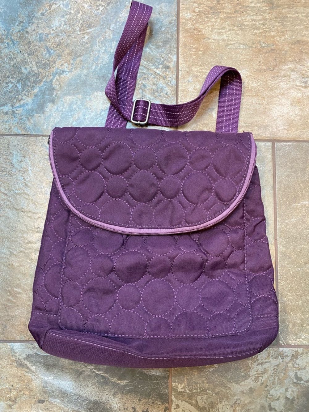thirty-one Quilted Plum Purple Backpack Crossbody